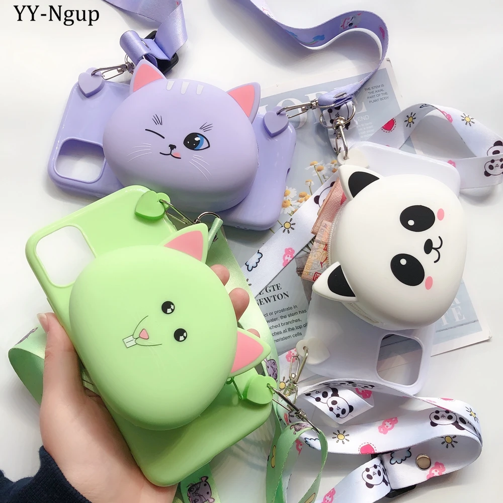 Чехол-кошелек для iPhone 11 Pro Max чехол Kawaii 3D DIY силиконовый чехол для Coque iPhone X XR XS 6 S 7 8 Plus 5S SE чехол с ремешком