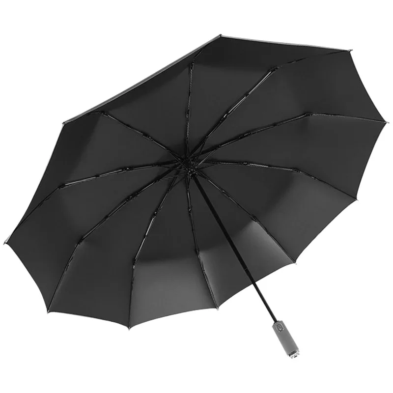 Windproof Umbrella Large Size Foldable Strong Windproof Travel Umbrella Rain Women Family 130cm Big Paraguas 3 Folding Rain Storm Umbrella for Men