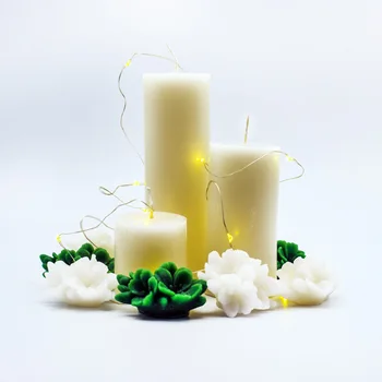 

12PCS Wedding Christmas Candle Set Free-Form String Led Lights With Pillar Flower Candles Decorative Elements For Front Porch