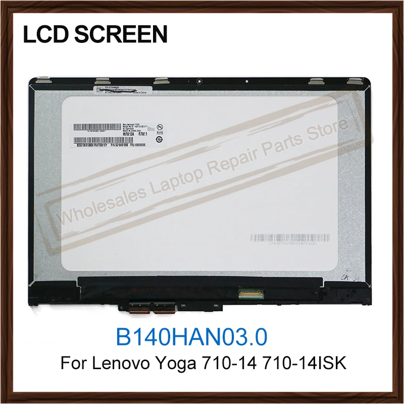 

Original 14" B140HAN03.0 LCD dispaly Screen For Lenovo Yoga 710-14 710-14ISK 710-14IKB 1920x1080 LCD Digitizer Assembly