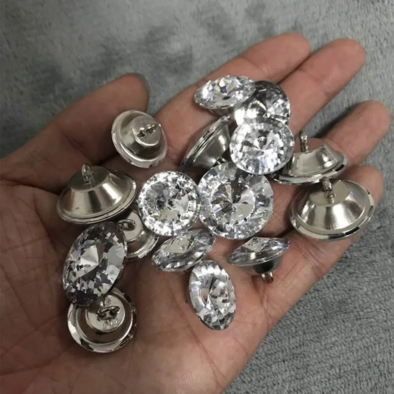 50Pcs/lot acrylic Buttons Sewing Sofa DIY Diamond Upholstery Headboard acrylic Crystal Buttons Accessories 18/20/25/30MM 2
