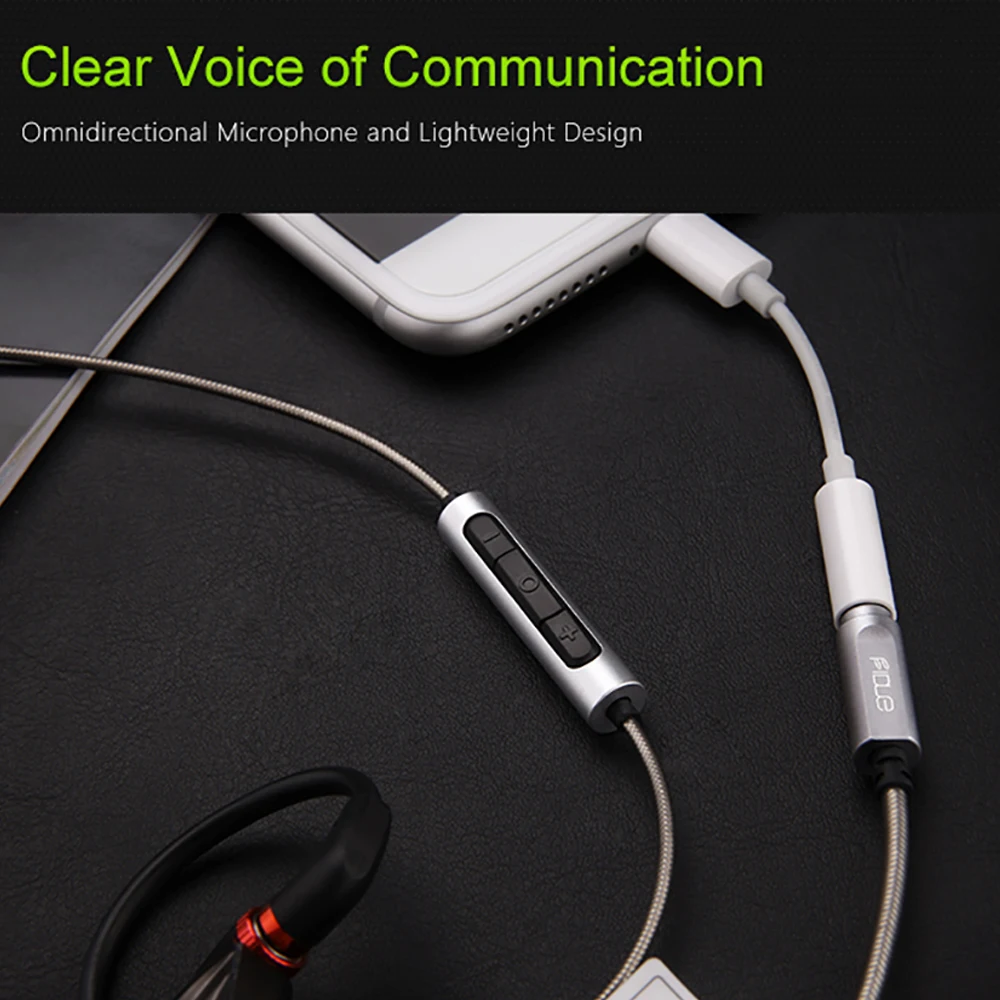Fidue 3 5MM To MMCX Three Button Headphone Cable With Microphone
