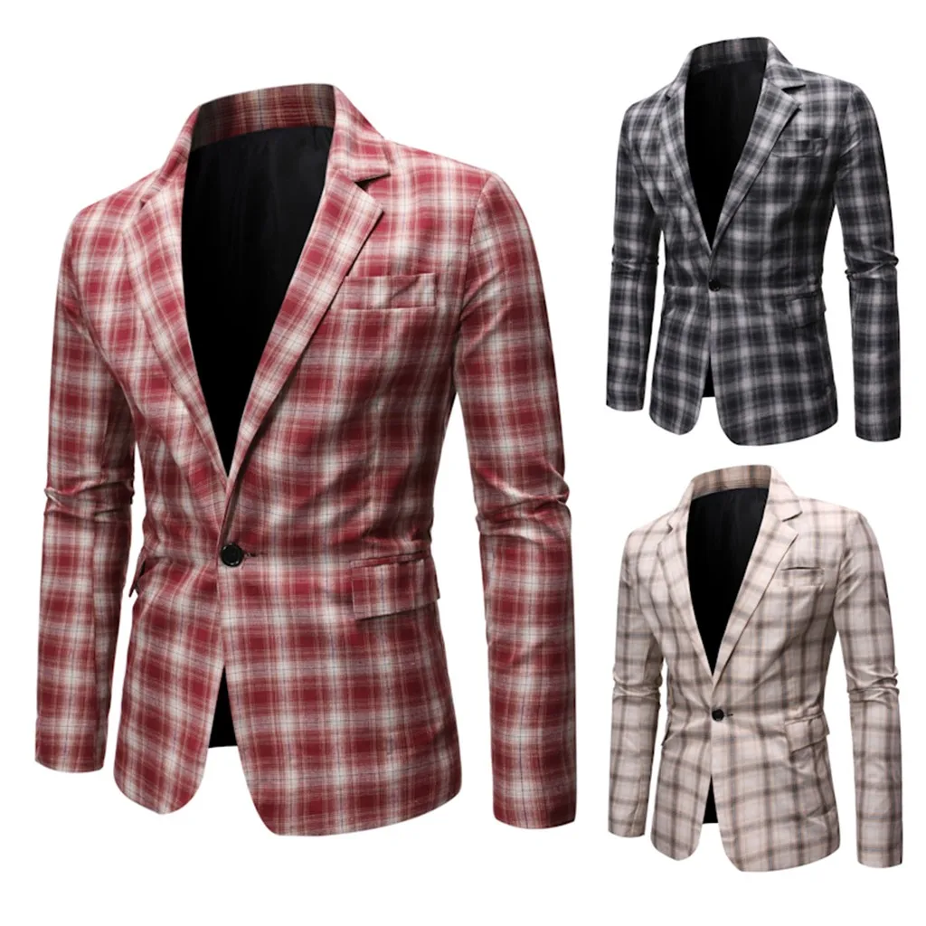 

jaqueta masculino streetwear jacket men New Style Fashion Plaid Simple Casual Suit Coat Fashion Comfortable Coat куртка мужская