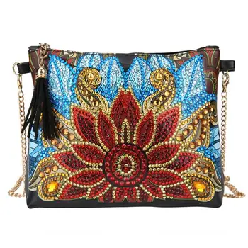 

Fashion PU Messenger Bag for Women DIY Flower Special Shape Diamond Painting Leather Chain Shoulder Bags Clutch Bolsas Feminina