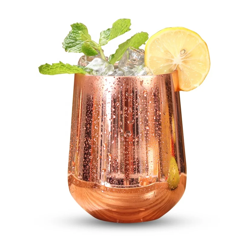 fda approved French holiday party cup metal copper engraved travel mug