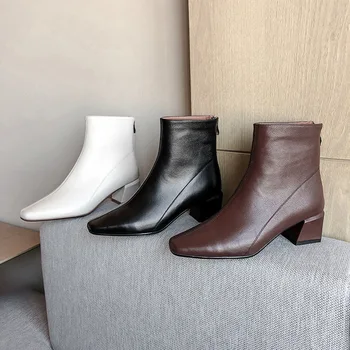 

Inside Outside Full Short Thick Boots With With Square Solid Color Season Will Code Women's Shoes