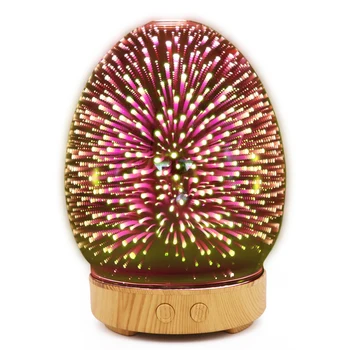 

NMT-110 100ml Diffuser Air Humidifier Glass Diffuser With 7 Colors LED Night Lights Ultrasonic Air Humidifier Valentine's gift