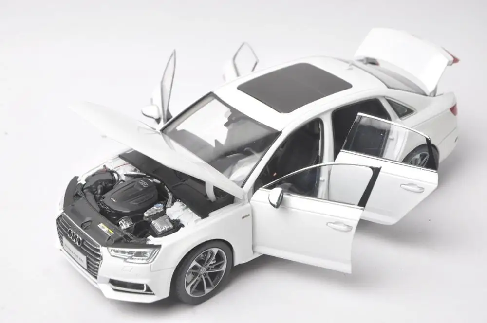 1:18 литая модель для Audi A4L 2017 белая игрушечная машинка из сплава миниатюрные