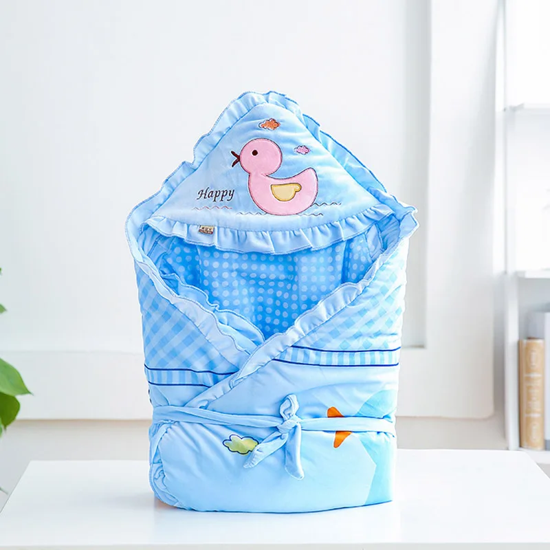 90x90 см для новорожденных; сезон осень-зима; плотное детское хлопковое теплое стеганое одеяло; Товары для малышей - Цвет: Little duck blue