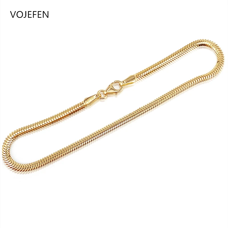 VOJEFEN 18 K Настоящее золото подлинные браслеты итальянская цепочка ширина: 2 5 мм