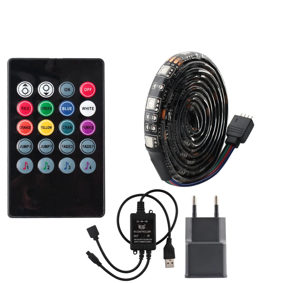 RGB 5V Светодиодная лента USB для автомобиля PC 5050 водонепроницаемая подсветка Ambilight tv USB 5V светодиодная лента для автомобиля RGB лента лампа с музыкальным контроллером