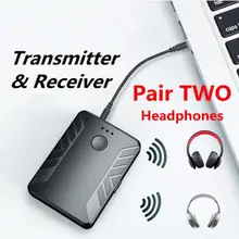 Transmetteur récepteur Audio Bluetooth 5.0, paire de deux écouteurs, adaptateur sans fil AUX RCA 3.5mm pour haut parleur de voiture, PC et TV 