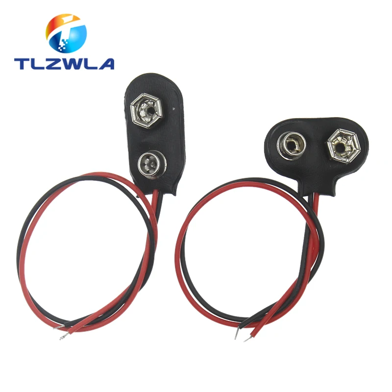 Bateria Clipes Conector Fivela i tipo Conexão de Cabo 9v Bateria Titular Clipe Snap Fio Conectores 100 Peças 15cm Pp3 Mn1604 9v