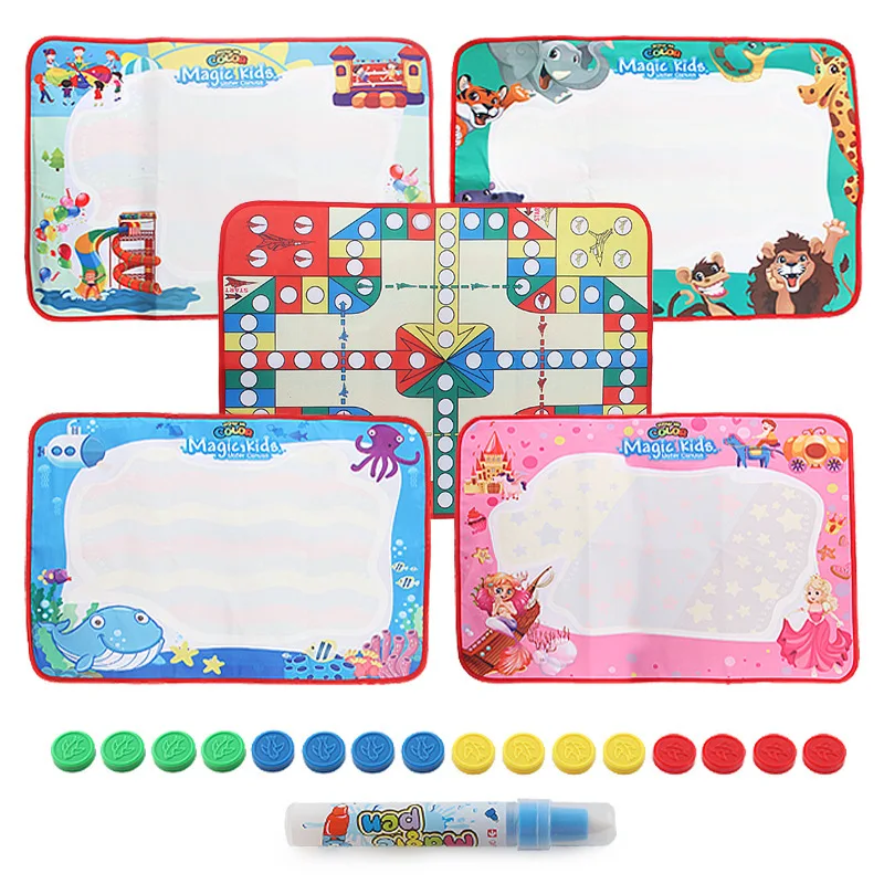 

Kindergarten Educational Early Childhood Portable Toy Magic Canvas Double-Sided Graffiti Painted Doing Homework Aeroplane Chess