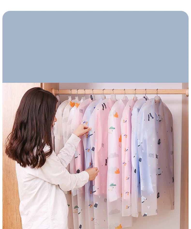 Clothes Hanging Organizer Garment Suit Cover Bag Dustproof Transparent Clothes Dress Coat Dust Cover Home Storage Bag Pouch Case