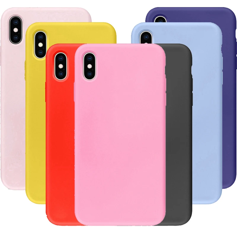 Мягкий Цветной силиконовый чехол для iphone XS MAX X 10 XR 6 6S 7 8 Plus se 5 с полным покрытием