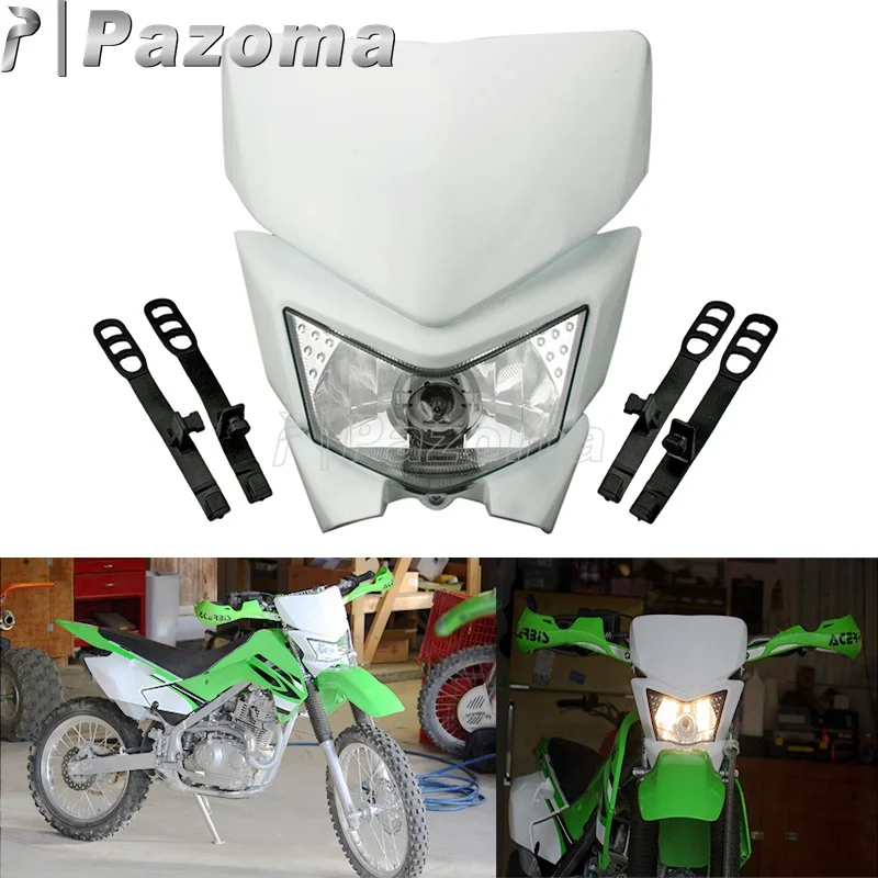 Street Fighter Headlight Motorcycle Headlight Supermoto Universal Headlights Head Light For Kawasaki Honda Yamaha Suzuki Crf Yzf Kxf Klx Rmz Drz Kx Rm Yz Sx Exc Xc Pit Dirt Bike Black Lighting