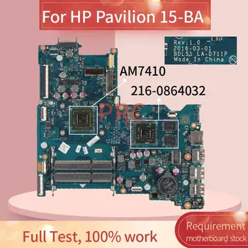 

854963-601 860339-501 For HP Pavilion 15-BA AM7410 Laptop motherboard LA-D711P 216-0864032 DDR3 Mainboard