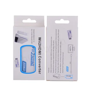 

50PCS/lot * For Wii to HDMI 1080P Converter Wii2HDMI Adapter 3.5mm Audio Video Output Full HD 1080P Output Upscaling