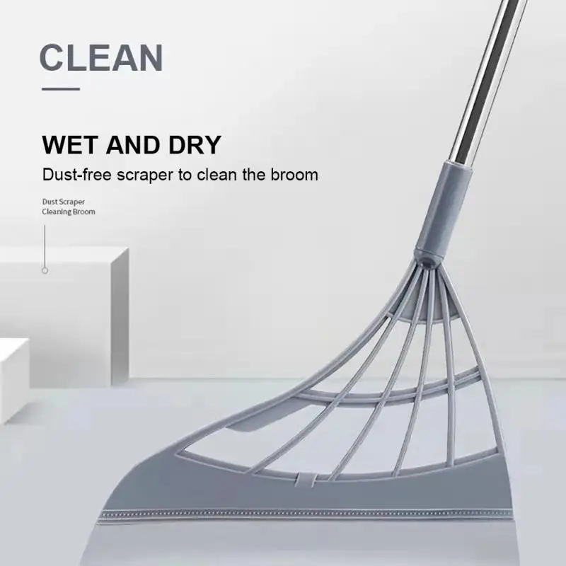 Rubber Brooms Hand Push Sweeper Broom Floor Wiper Squeegee Floor