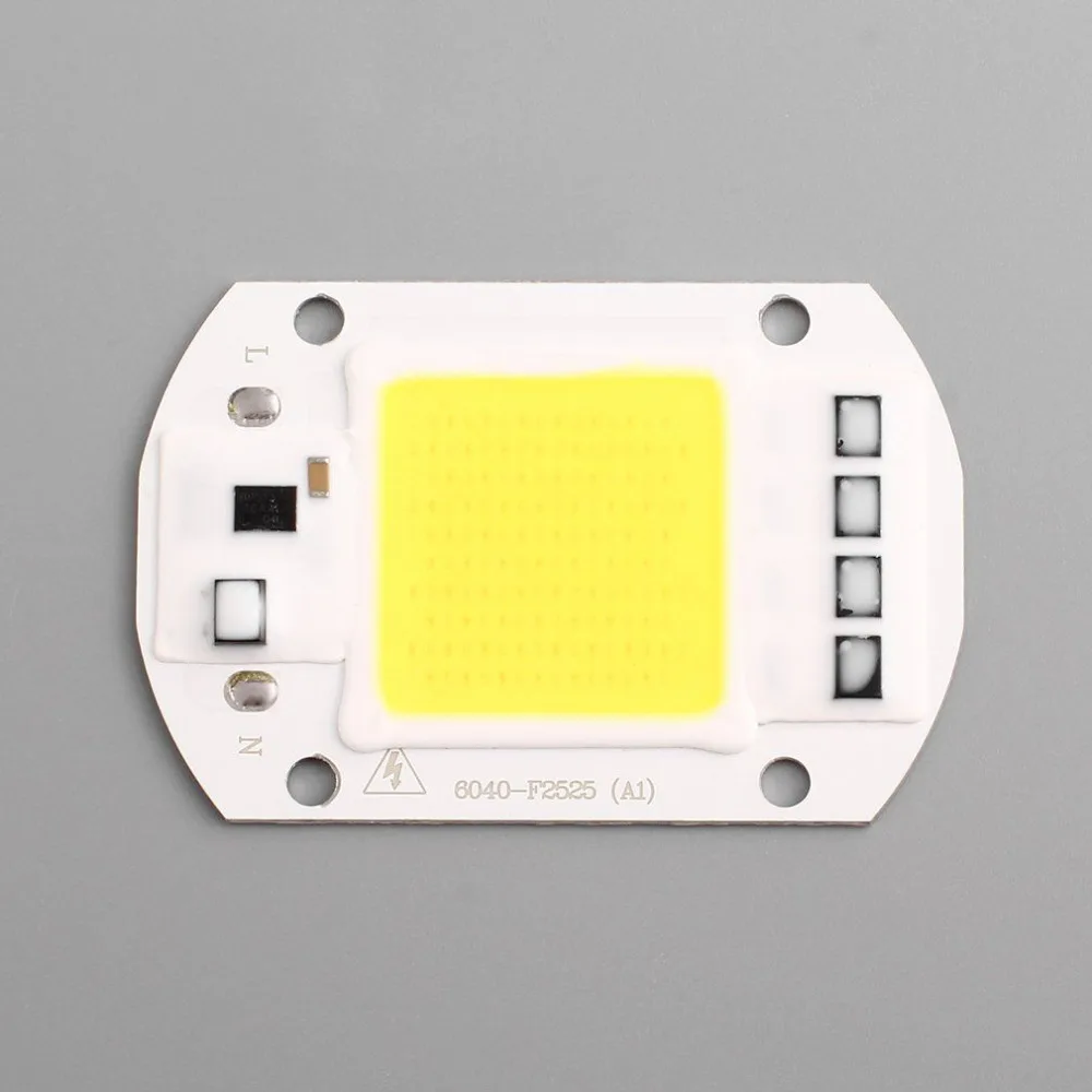 IP63 Водонепроницаемый 50 Вт светодиодный COB чип переменного тока 110 В 220 В Смарт интегрированный высокий световой светодиодный чип DIY прожектор холодный белый/теплый белый