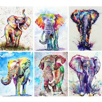 

AZQSD Diamond Painting Full Square Elephant Diamond Art Animal Embroidery Sale Home Decor Picture Of Rhinestones Gift Needlework