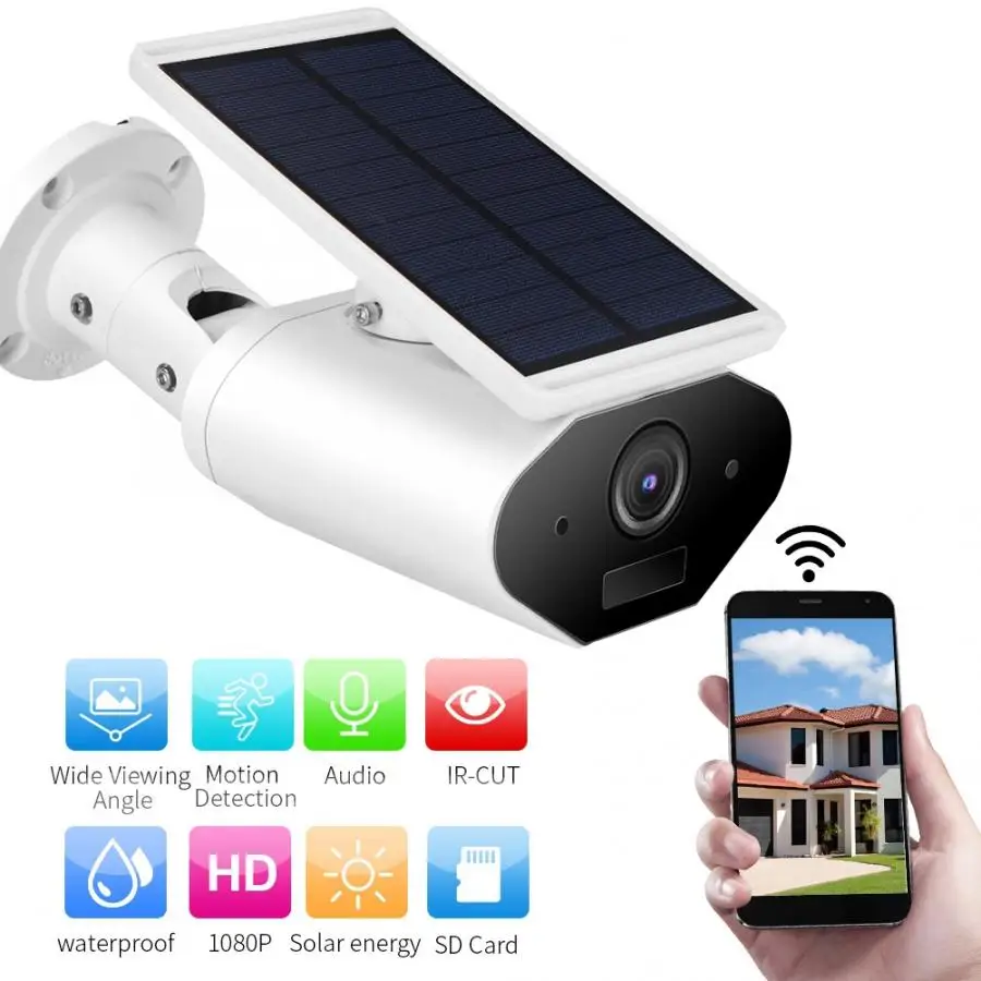 

1080P WiFi Solar Energy Security Camera Wireless Waterproof Energy-saving Surveillance Camera solar kamera