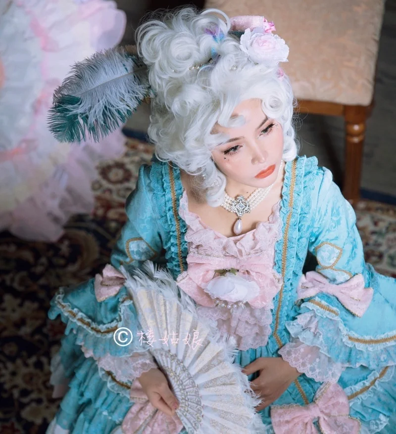 Marie Antoinette Princess Medium Curly Hair Cosplay Wigs+ Wig Cap(Without Headwears