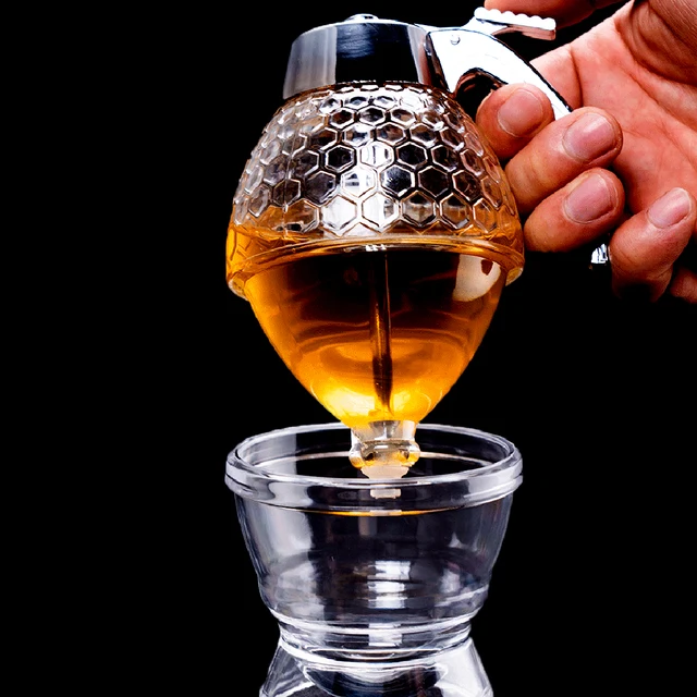 1Db Mézes Edénylé Pot Adagoló 200 Ml Csepegtető Vízforraló -Konténer Átlátszó Szirup Tároló Tartó Nyomja Meg A Palack Konyhai Készleteket - Image 4