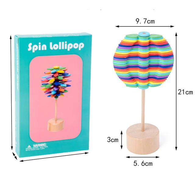 Spiral Lollipops Rotating Spin Toy Wooden Figet Fibonacci Sequence Anxiety And Stress Relief For Adults Kids Antistress 6