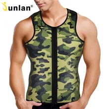 Junlan сжигание мужчин Корректирующее белье грудь животик тренировочные Формирователи неопрена компрессионная рубашка костюм для сауны жилет Молния Талии Тренажер