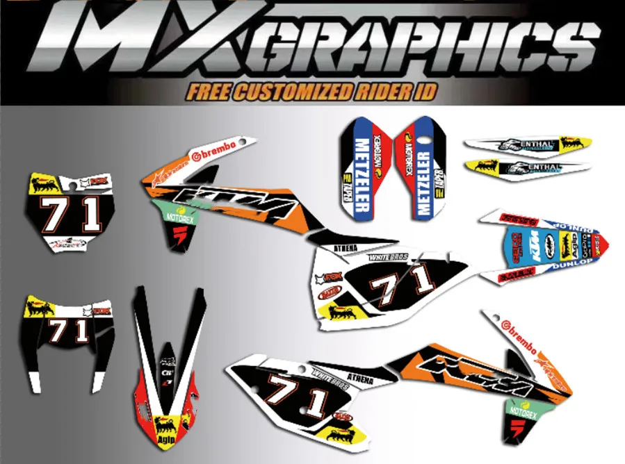 Мотокросс полный набор графические наклейки для KTM XC EXC XCF SX SXF для KTM 125 250 300 350 400 450 500 - Цвет: as shown
