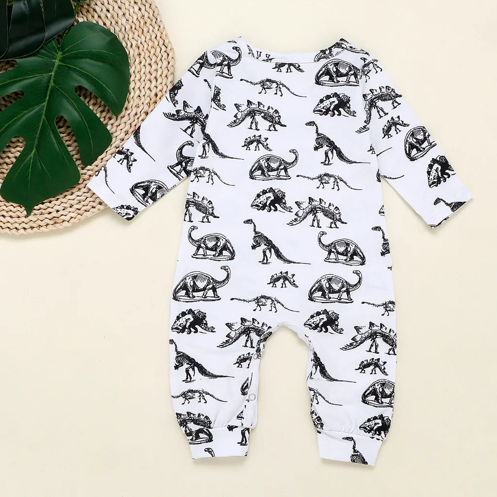 Комбинезон с динозаврами с длинными рукавами одежда для малышей Детский комбинезон с динозаврами комбинезон игровой костюм одежда# guahao