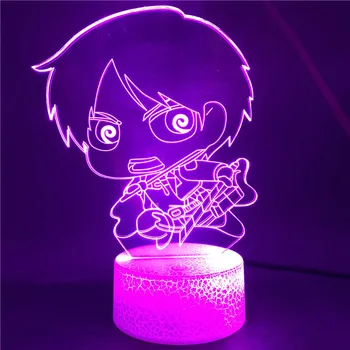 

7 Colors Eren Yeager Chibi Figure Nightlight for Home Decor Light Cool 3d Attack on Titan Present Table Lamp Smart Phone Control