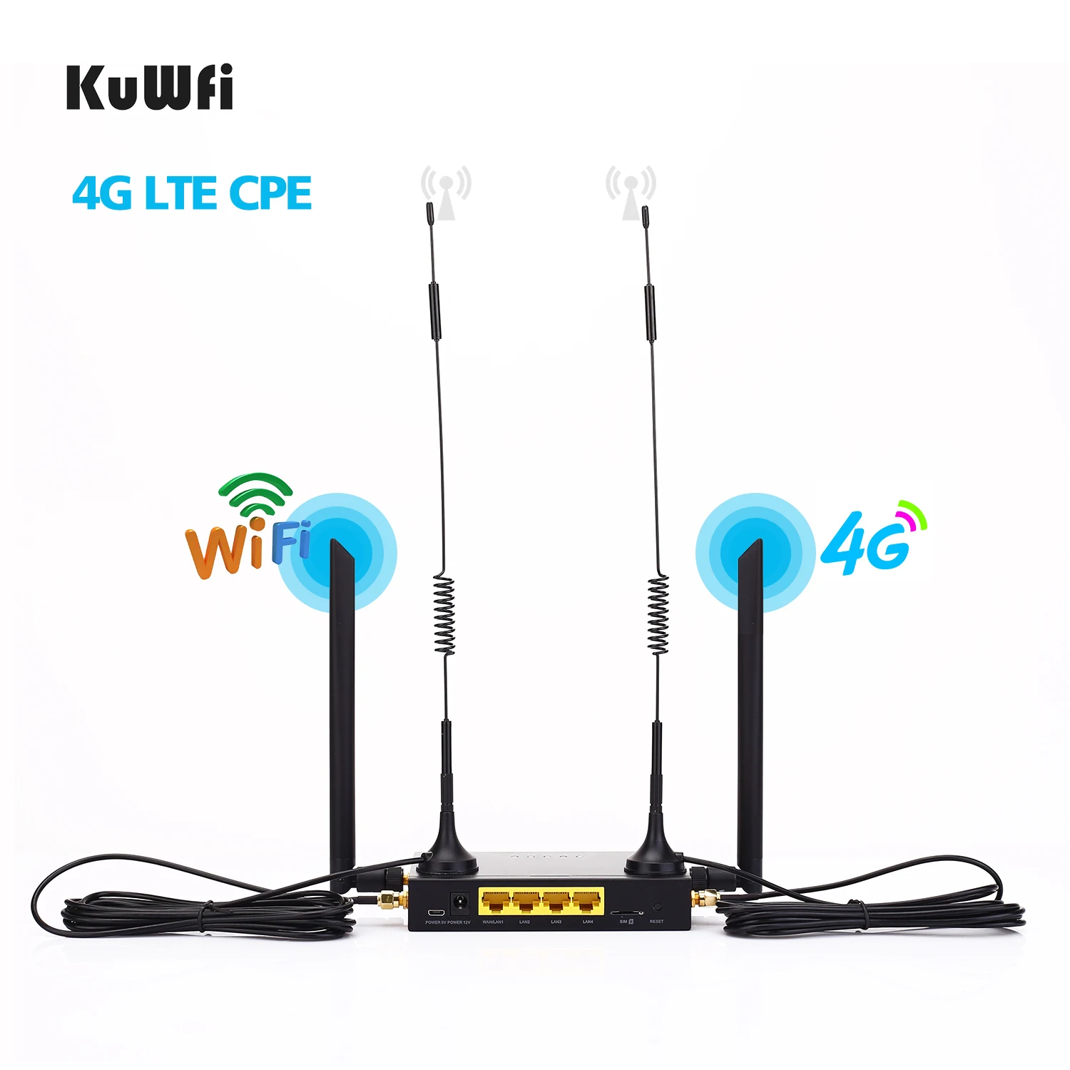 KuWFi Router 300Mbps Industrial Router CAT4 4G CPE Router Extender Strong Wifi Signal Suport 32Wifi