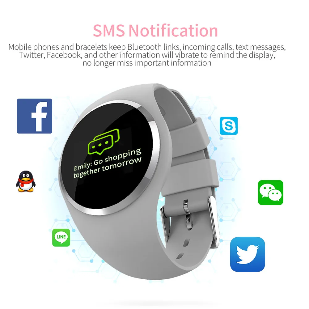 Q1 Смарт-часы для женщин 0,9" цветной ЖК-экран кровяное давление монитор сердечного ритма Смарт-часы для Android IOS