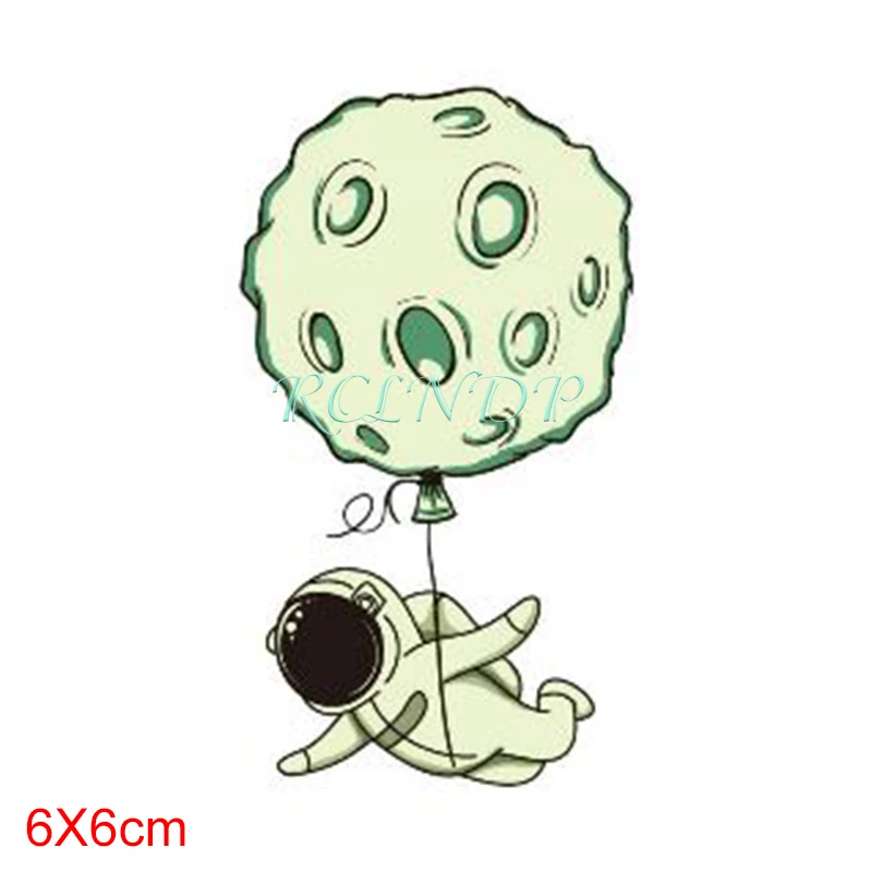 Waterproof Temporary Tattoo Sticker Astronaut Luminous Balloon Night Glow Glitter Flash Tatoo Fake Tatto for Kids Women Men