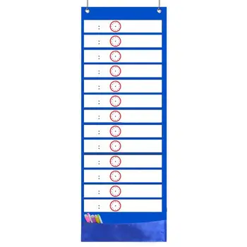 

Daily Schedule Pocket Chart 26 Double-Sided Reusable Dry-Eraser Cards For Office 090F