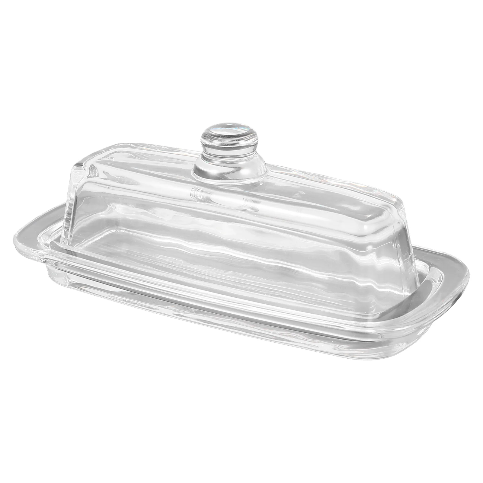 Glass Butter Dish Food Holder Beef Tallow Dish Dessert Cheese Dish with LidDishes & Plates