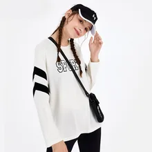 Свободная Спортивная рубашка с длинными рукавами для женщин с буквенным принтом, топ для йоги, тренировочная блузка для спортзала, осенняя спортивная одежда, дышащая, быстросохнущая