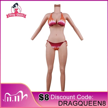 

Drag Queen E Cup Full Silicone Tight Bodysuit Transgender Crossdresser Transsexual Femme Male to Female Cosplay Fake Boobs