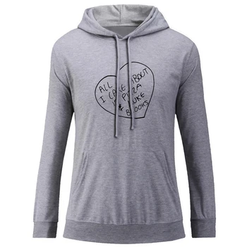 

All I Care About Is Pizza and Luke Brooks I Love New York Womens Ladies Graphic Hoodie Sweatshirt Strings Hooded Top Pullover