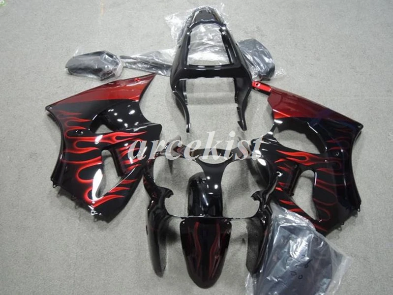 ABS мотоцикл Полный обтекатели комплект подходит для kawasaki Ninja ZX-6R 636 6R 00 02 01 2000 2001 2002 набор тела красное пламя