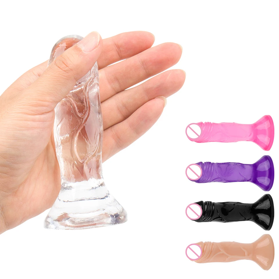 Soft Jelly Dildo Realistic Mini Penis Suction Cup Anal Plug Cock Strapon Small Dick Stimulator Sextoys Adult Sex Toys For Woman - Dildos