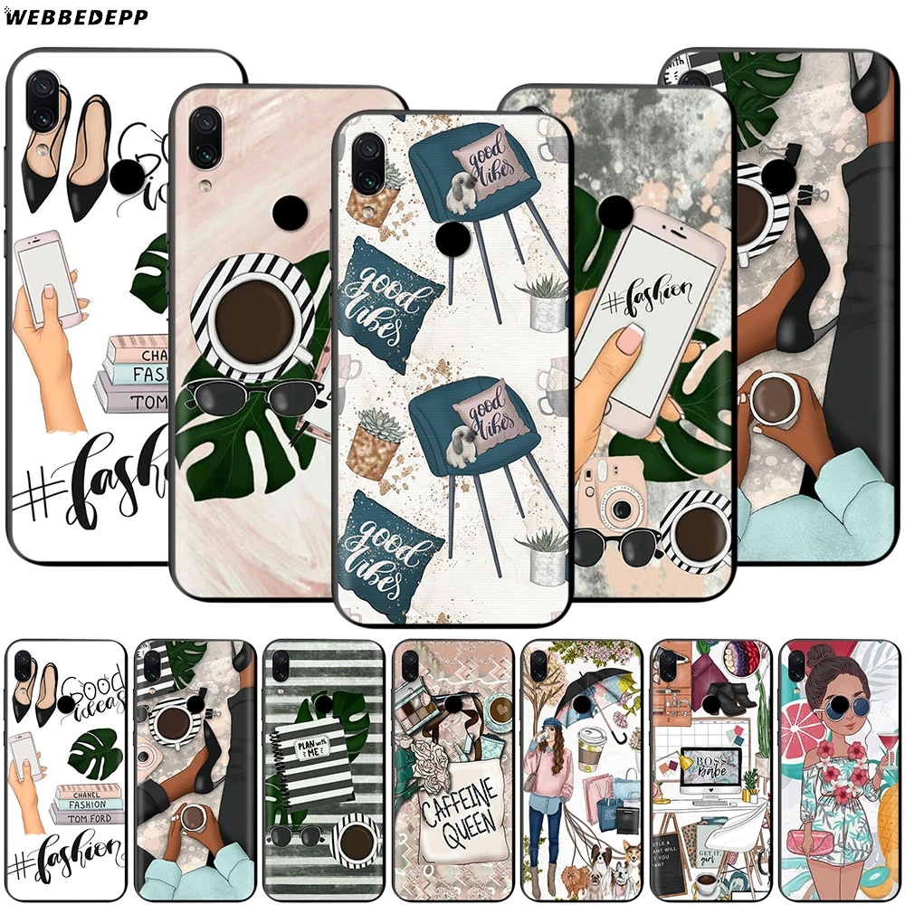 

Webbedepp Coffee Boss Case for Xiaomi Redmi 4A 4X 5 5A 6 6A 7 7A S2 Note Go K20 Pro Plus Prime