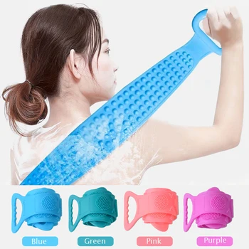 

1pc Magic Bath Towels Silicone Brushes Rubbing Back Mud Peeling Body Massage Shower Extended Scrubber Skin Clean Shower Brushes