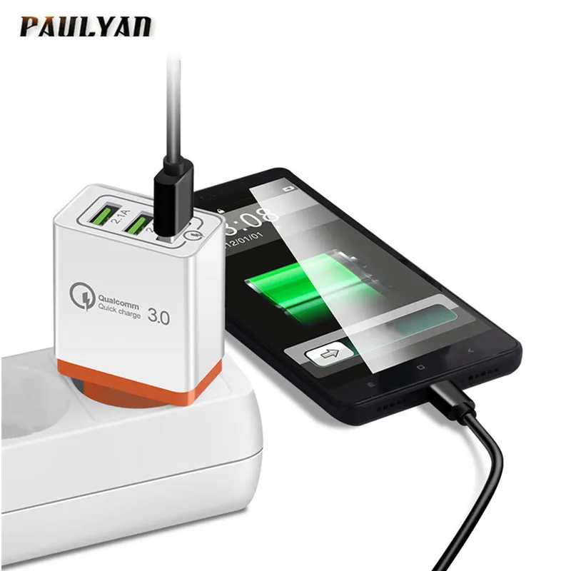 

Quick Charge USB Charger QC 3.0 Fast Charging EU US Plug Adapter Wall Mobile Phone Charger For iPhone Xiaomi Charging Adapter