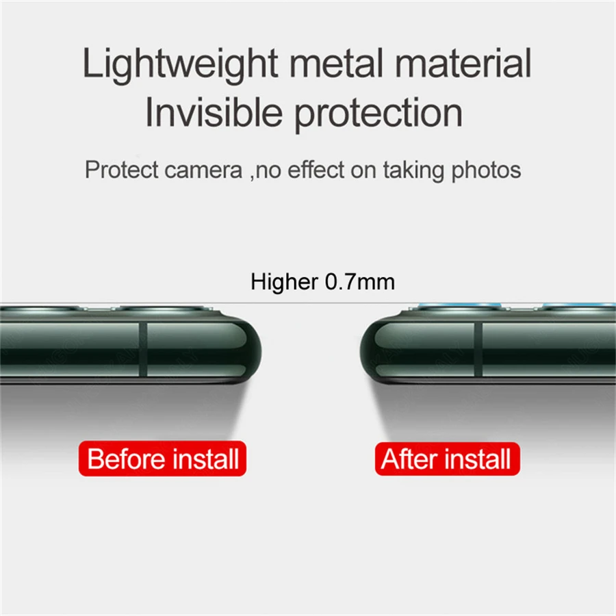 2 в 1 Задняя крышка объектива камеры закаленное стекло для iPhone 11 Pro Max металлическая Защита камеры протектор для iPhone 11 Pro max чехол