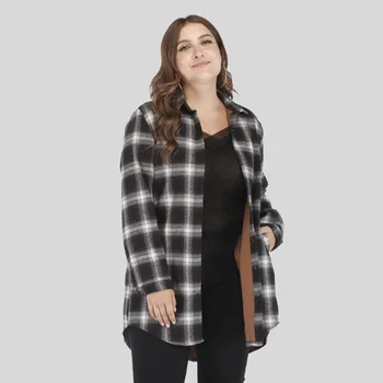 

5XL Plus Size Fur Coat Women 2019 Fashion Autumn Winter Plaid Thick Warm Women Clothes Female Loose Big Size Casual Long Coat
