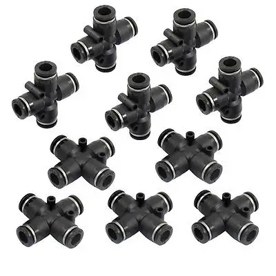 

10 x Air Pneumatic 8mm x 8mm Cross Shaped Push in Connector Quick Fittings